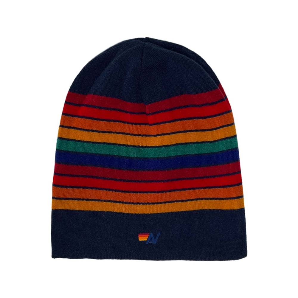 Aviator Nation beanie- Striped Midnight